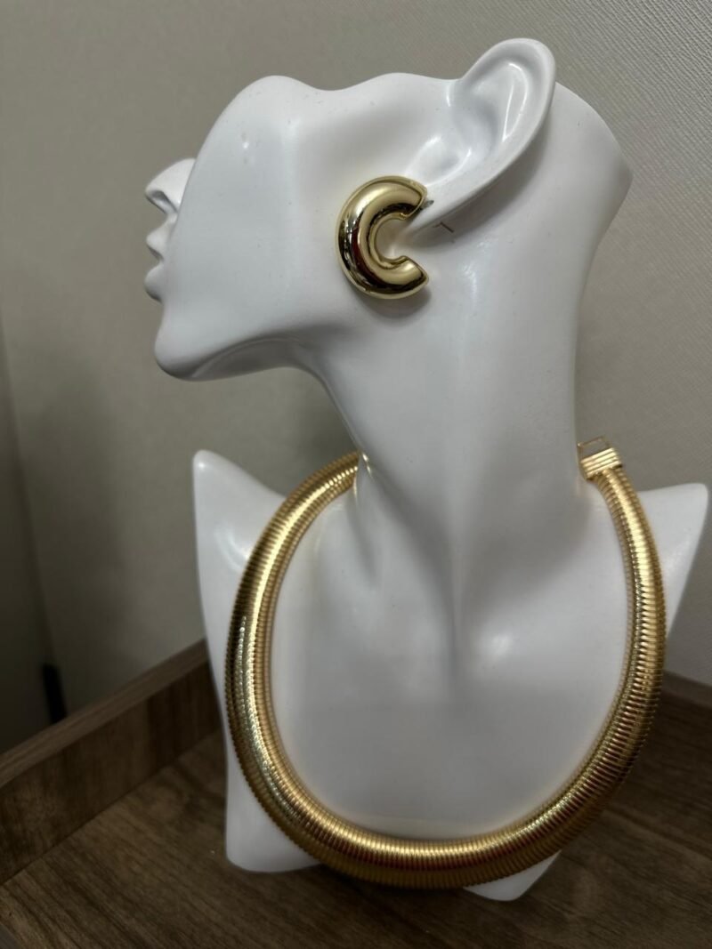 ZARCILLOS Y COLLAR DORADOS